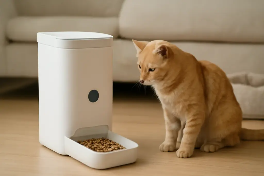 Photo related to automatic pet feeder setup