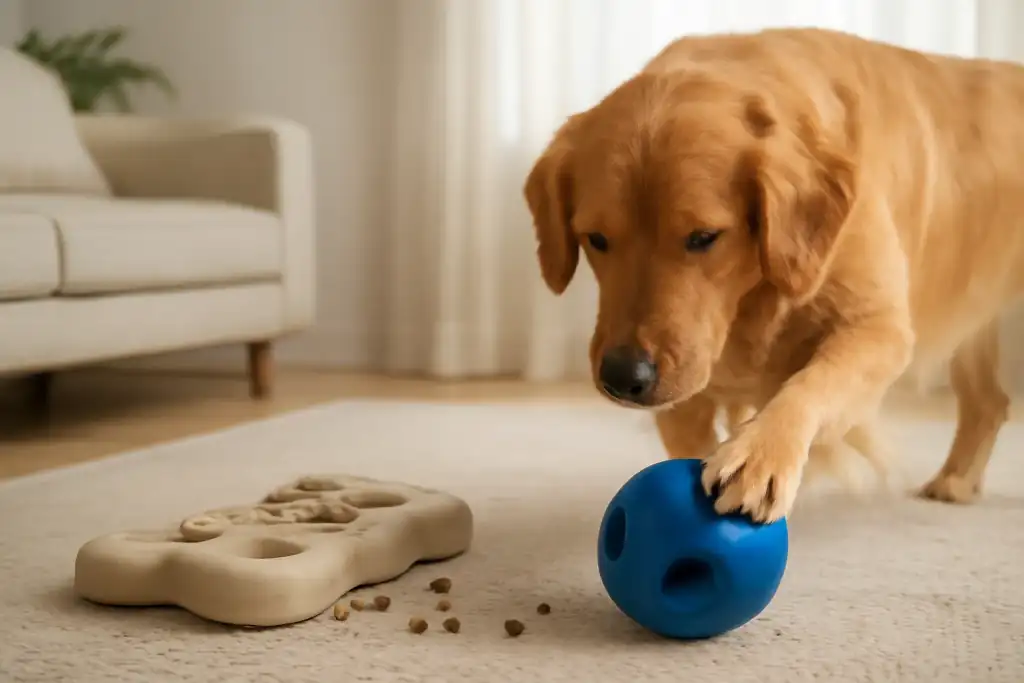 Photo related to interactive toys vs puzzle feeders dogs